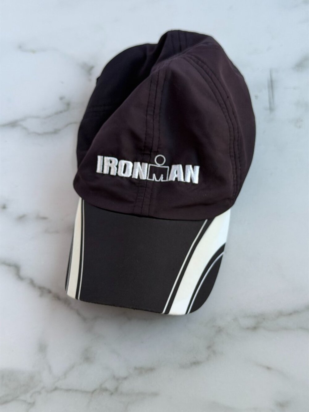IRONMAN Triathlon Running Performance Hat Black White One Size